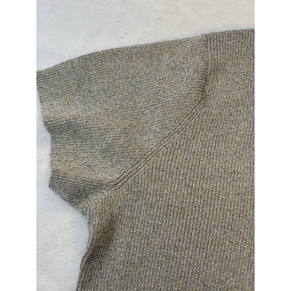 VTG Covington‎ Womens 24/26W Gold Metallic Thread Ribbed Short Sleeve Sweater - Picture 6 of 11